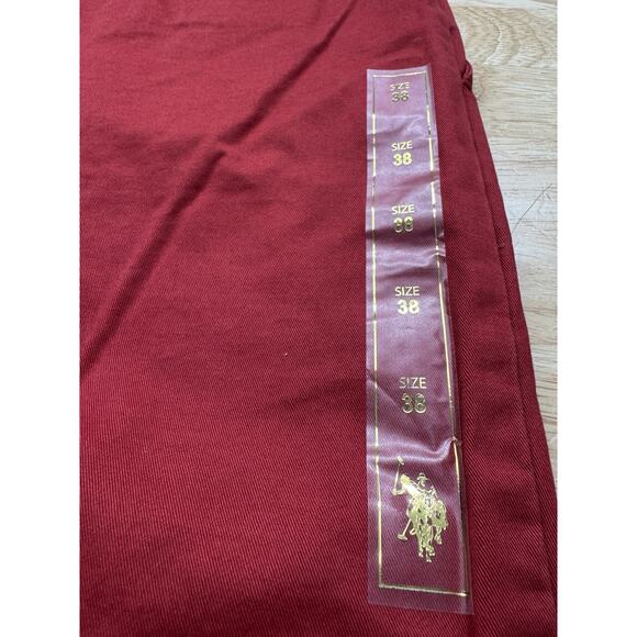 US Polo Assn Men’s Red Flat Front Chino Shorts Size 38 9" Inseam 100% Cotton NWT - Picture 8 of 8